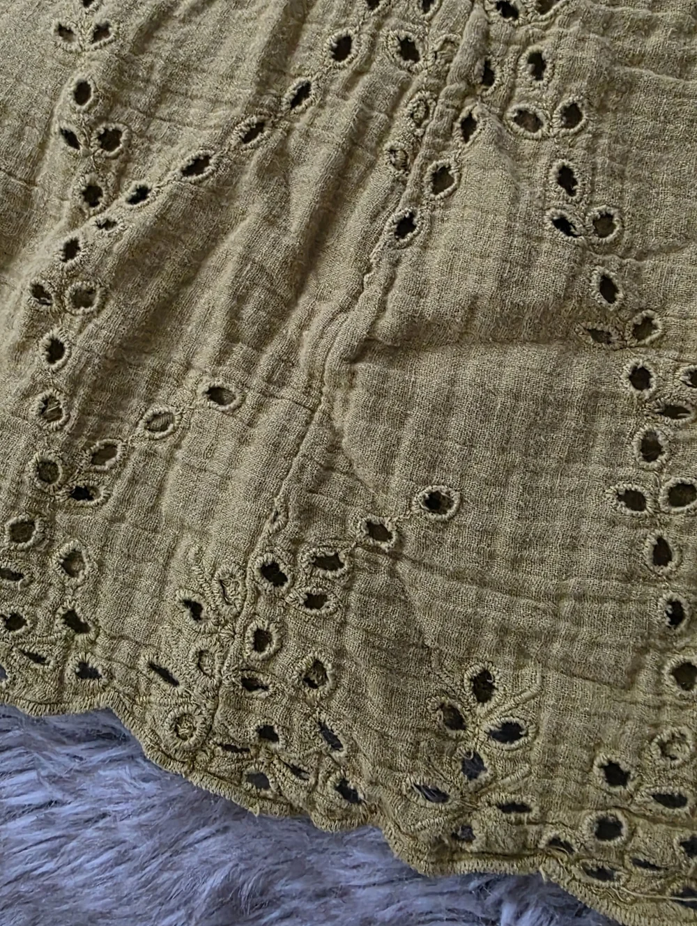 Free People Getaway Sleeveless Maxi Dress Green Eyelet Open Back Button Front - Picture 4 of 13